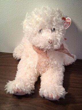RARE TY Classic 12 Inch 2004 Retired Sugarcane White and Pink Bear. NEW